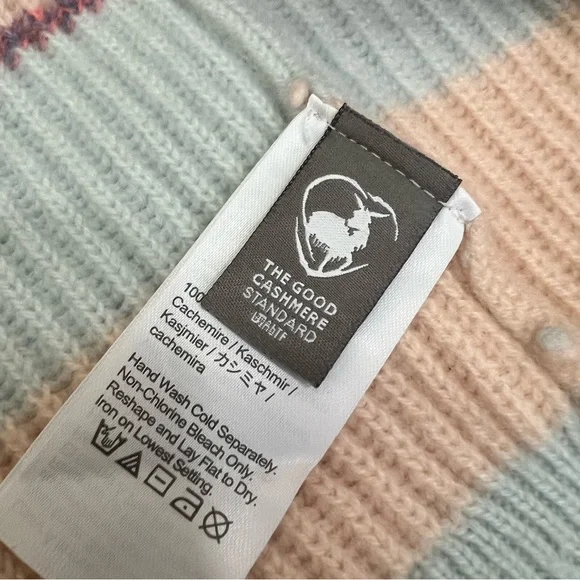 J. Crew Cashmere Ribbed Crewneck Sweater Size Small Stripped Soft Colors - Picture 6 of 8